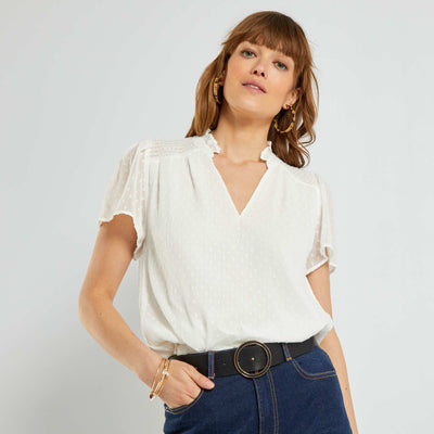 Blouse en plumetis blanc
