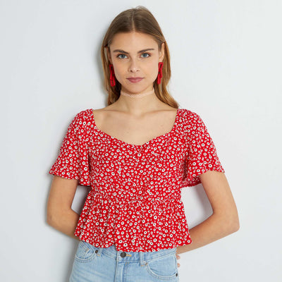 Chemisier fa on bustier avec imprim Rouge