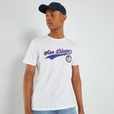 T-shirt manches courtes avec imprim Blanc