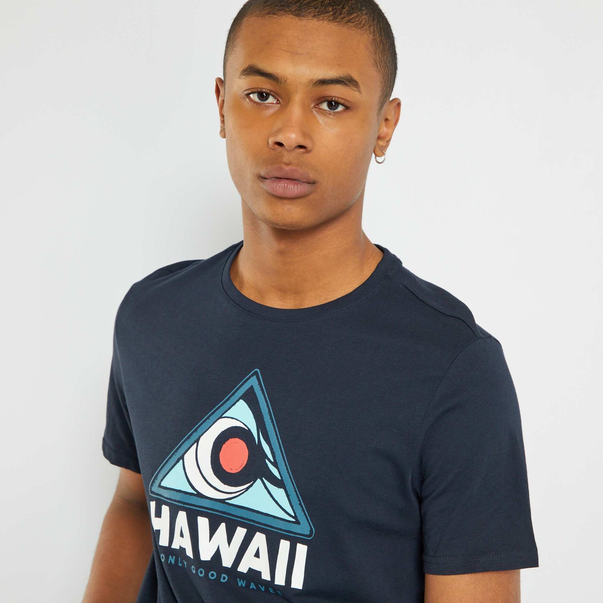T-shirt manches courtes avec imprim Bleu