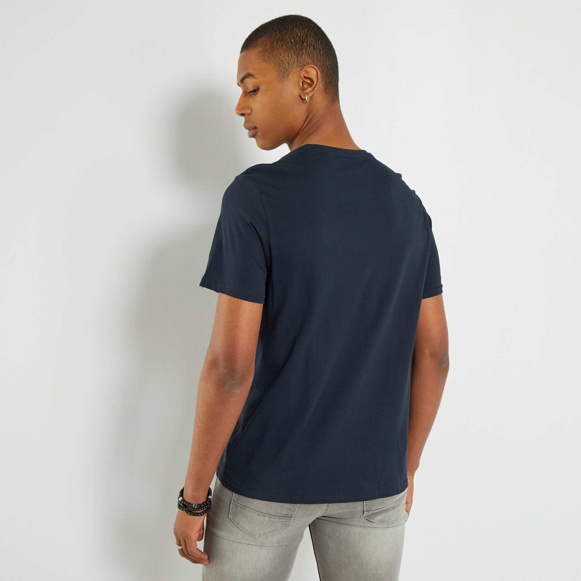 T-shirt manches courtes avec imprim Bleu