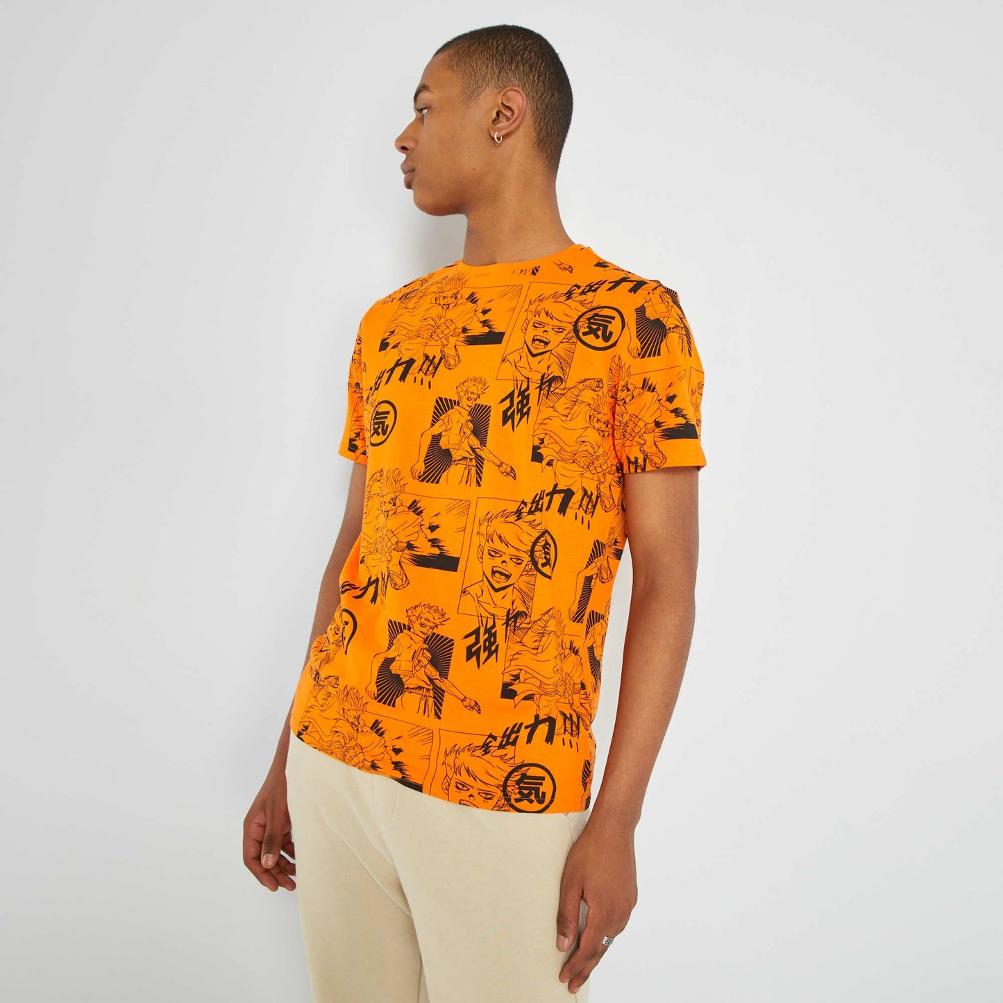 T-shirt en jersey avec imprim Orange