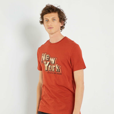 T-shirt en jersey avec imprim Orange 'New York'