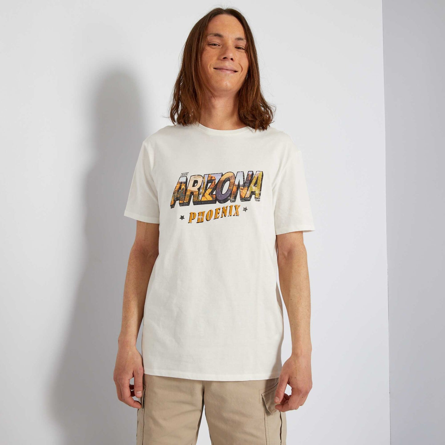 T-shirt en jersey avec imprim Blanc 'Arizona'