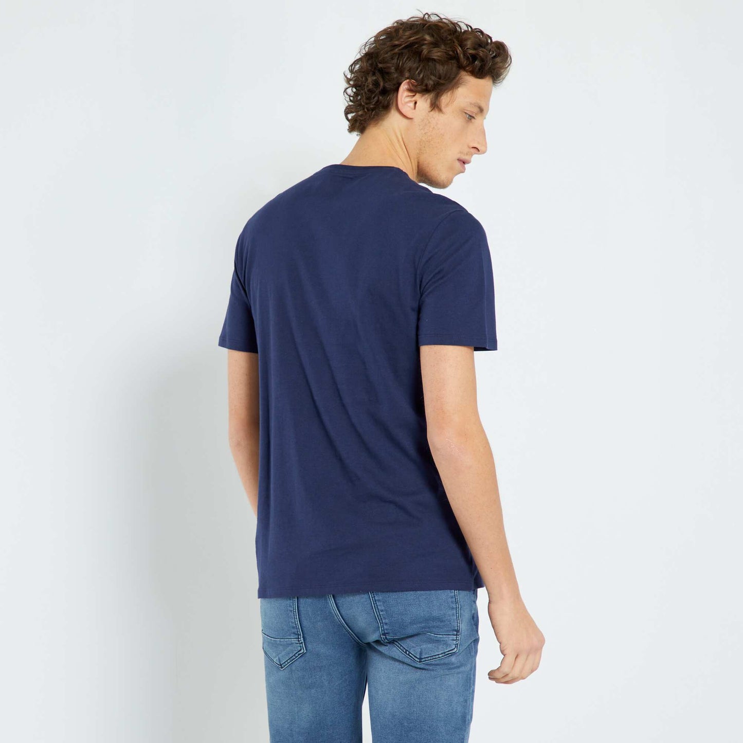T-shirt en jersey avec imprim Bleu marine 'rugged'