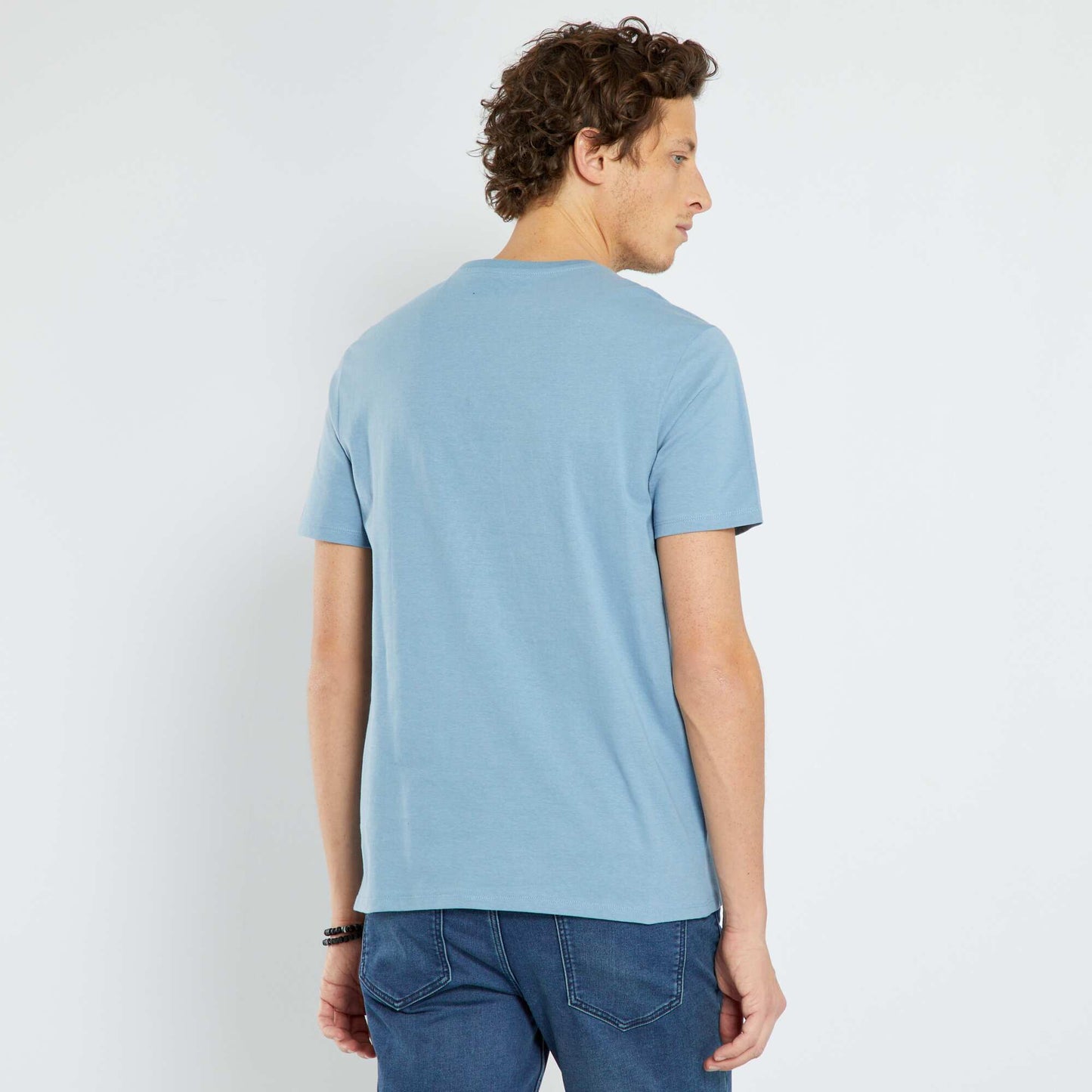 T-shirt en jersey avec imprim Bleu 'surf & ride'