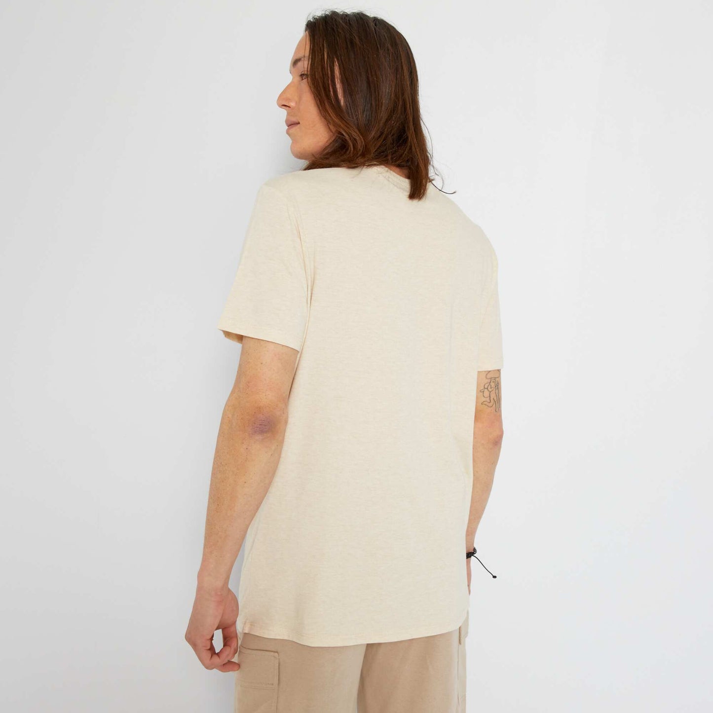 T-shirt en jersey avec imprim Beige