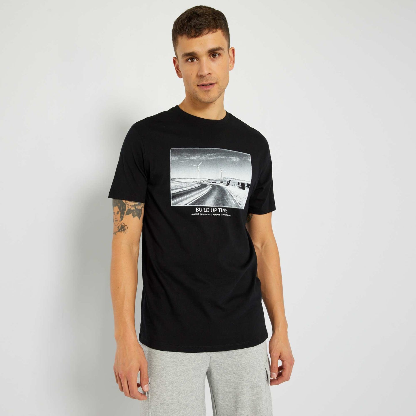 T-shirt en jersey avec imprim Noir ' olienne'