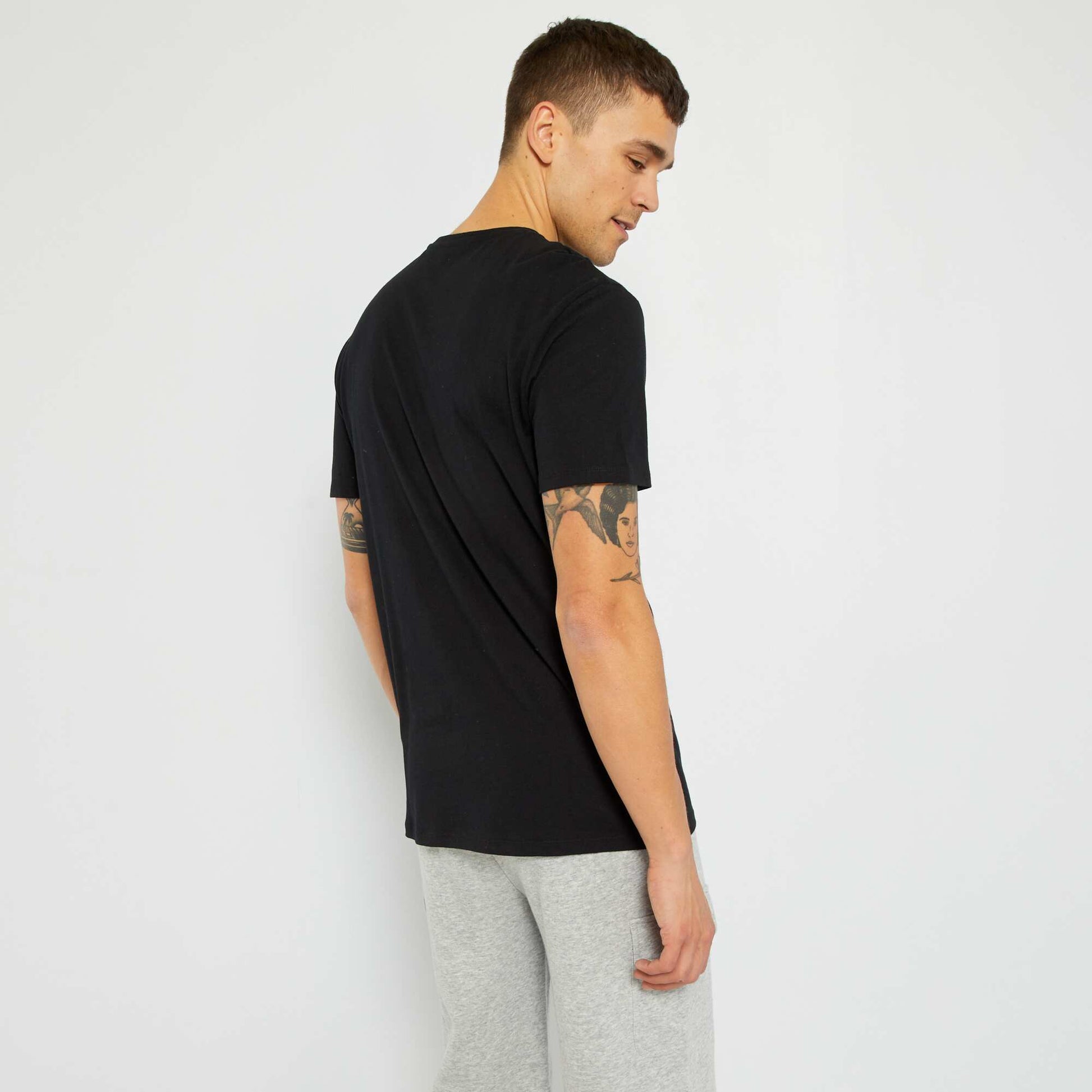 T-shirt en jersey avec imprim Noir ' olienne'