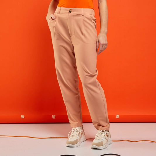 Pantalon chino avec taille lastiqu e Orange