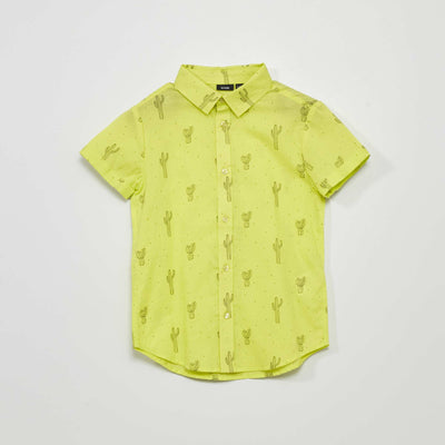 Chemise manches courtes Jaune vert