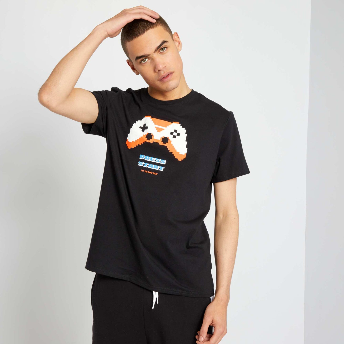T-shirt manches courtes en coton Noir
