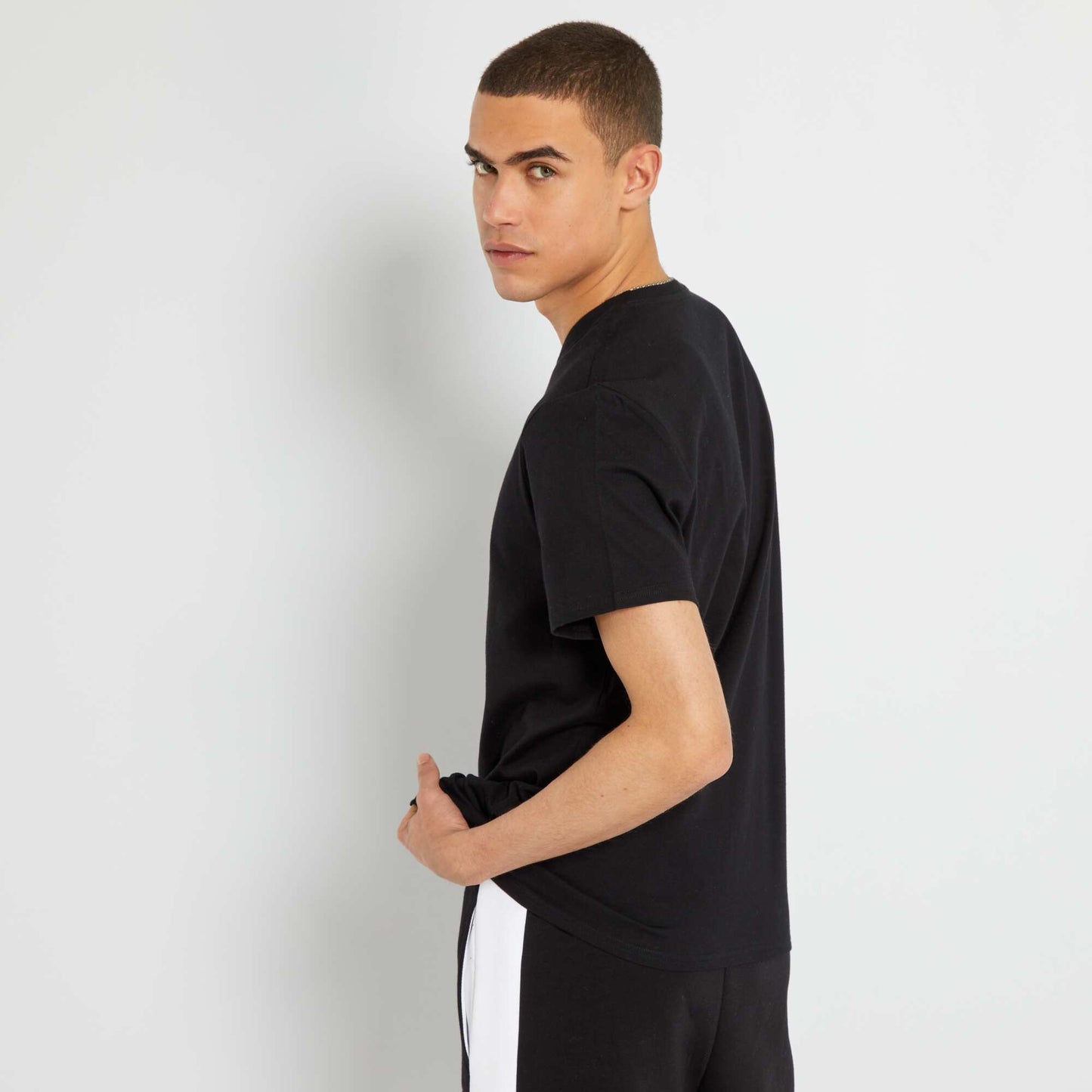 T-shirt manches courtes en coton Noir