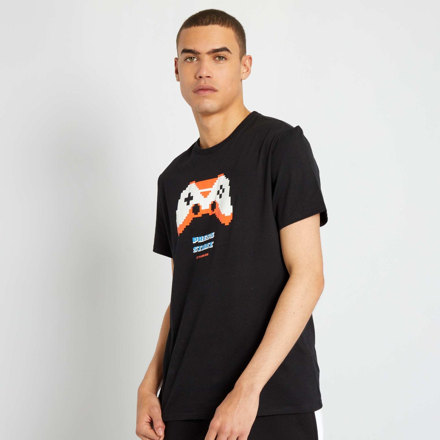T-shirt manches courtes en coton Noir