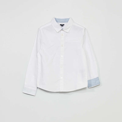 Chemise droite unie blanc