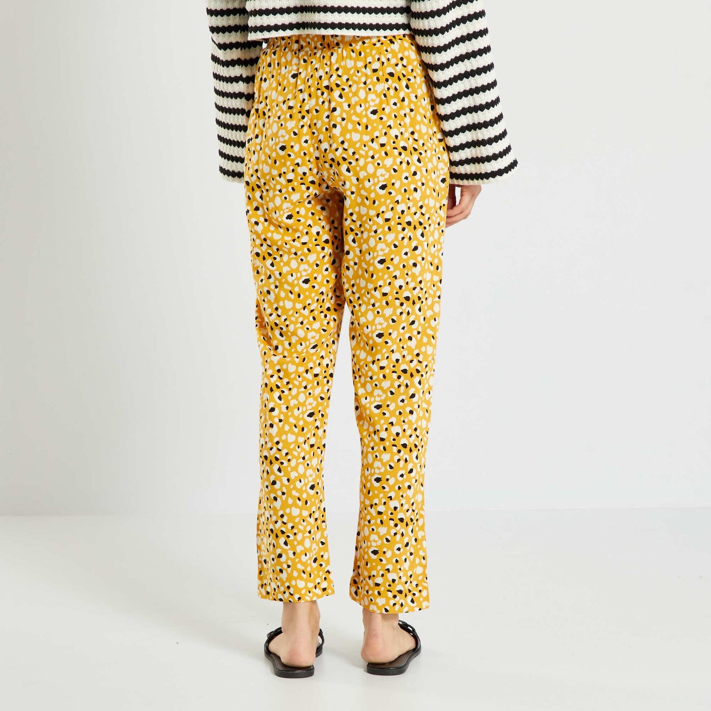 Pantalon fluide avec imprim Jaune