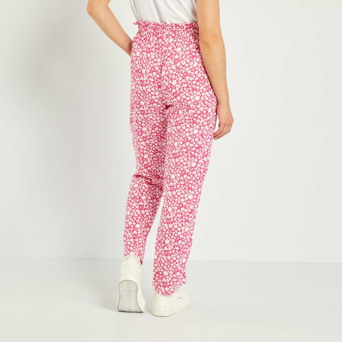 Pantalon fluide avec imprim Rose