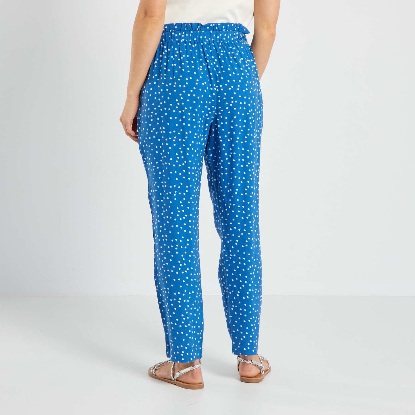 Pantalon fluide avec imprim Bleu