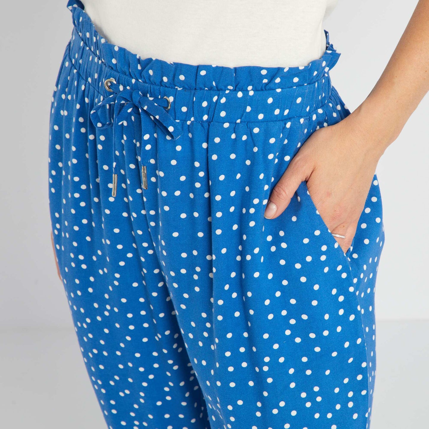 Pantalon fluide avec imprim Bleu