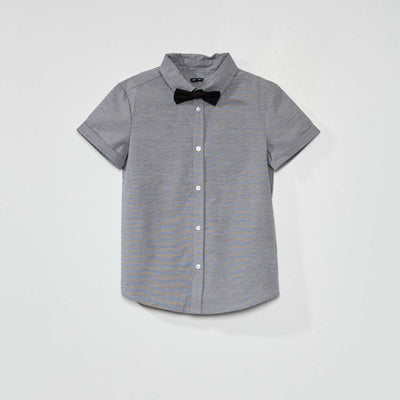 Chemise de c r monie + noeud papillon Bleu