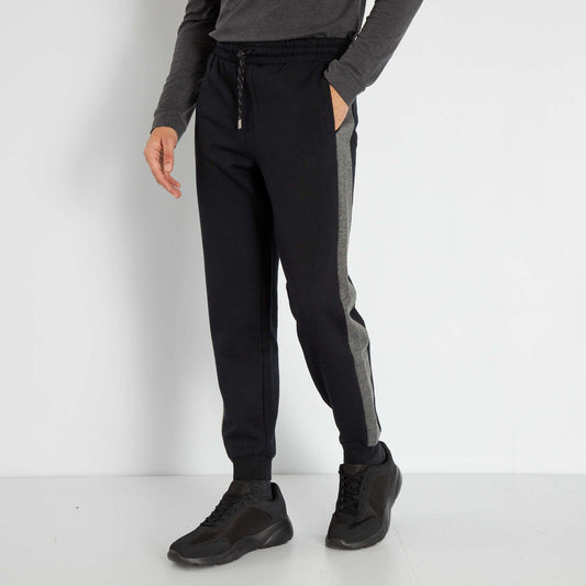 Pantalon de jogging bicolore noir