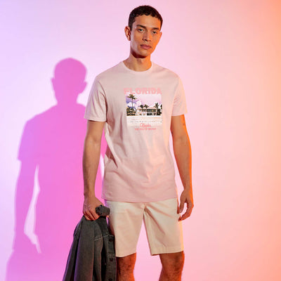 T-shirt en jersey avec print Rose