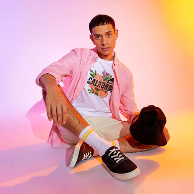 T-shirt en jersey avec print Blanc 'Californie'