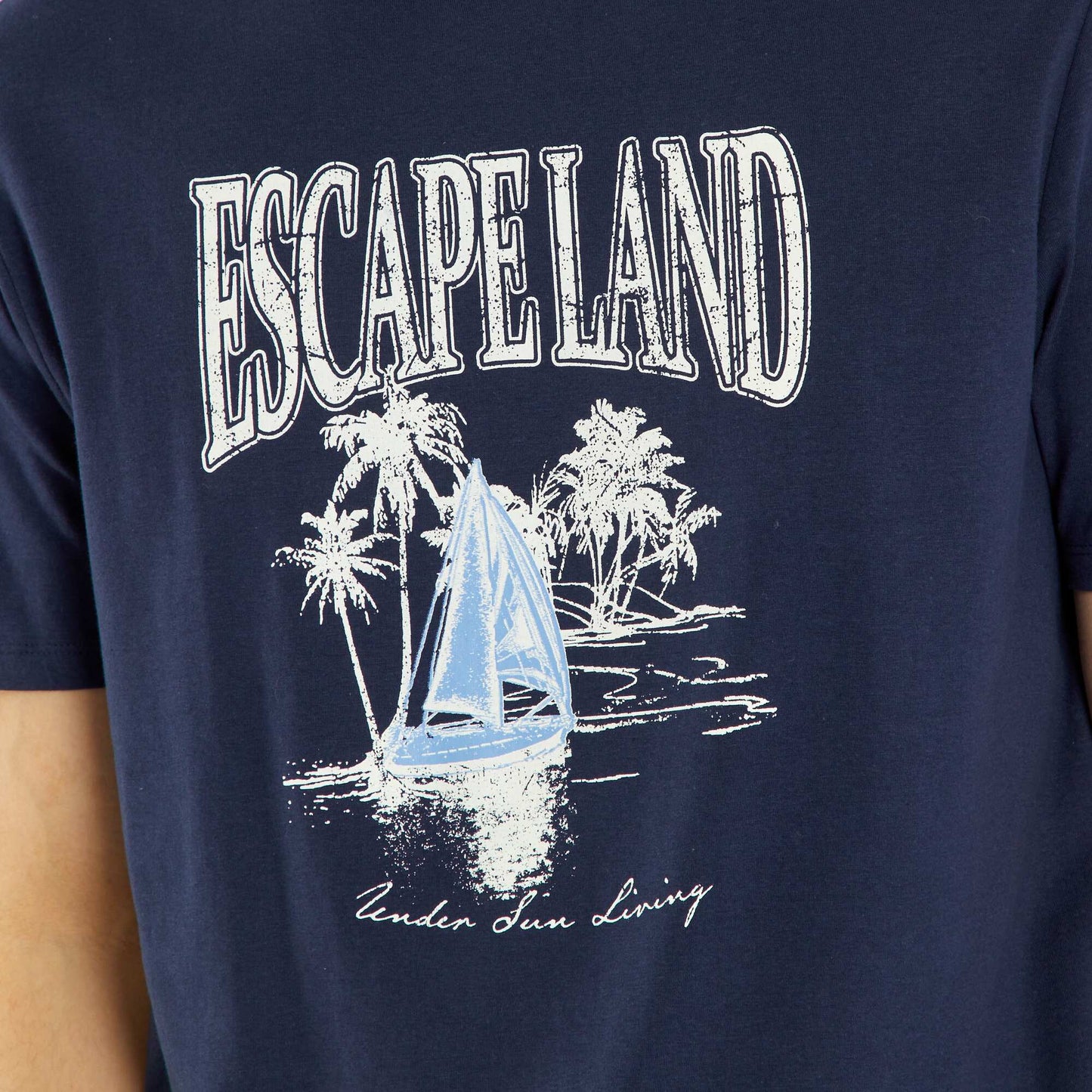 T-shirt en jersey avec print Bleu marine