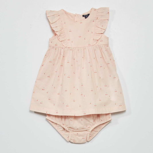 Robe en voile de coton Rose