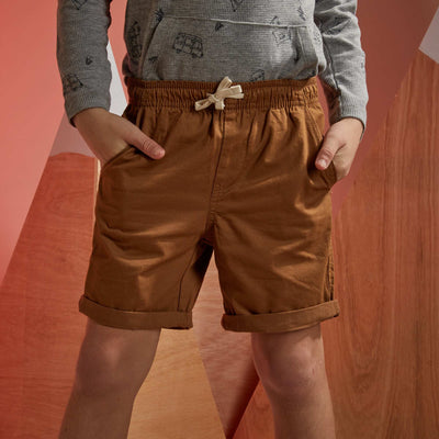 Bermuda droit uni Marron