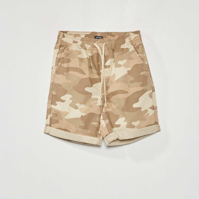 Bermuda droit avec imprim Beige