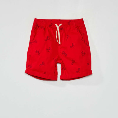 Bermuda droit avec imprim Rouge