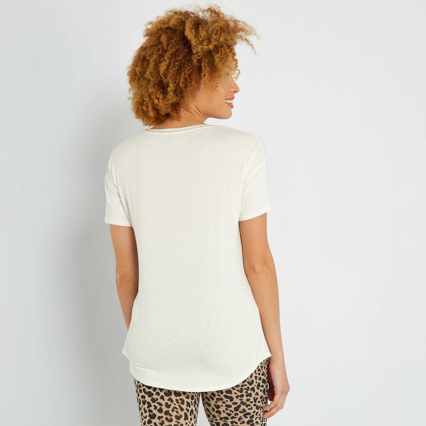 T-shirt grossesse encolure V blanc