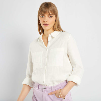 Chemise en gaze de coton blanc
