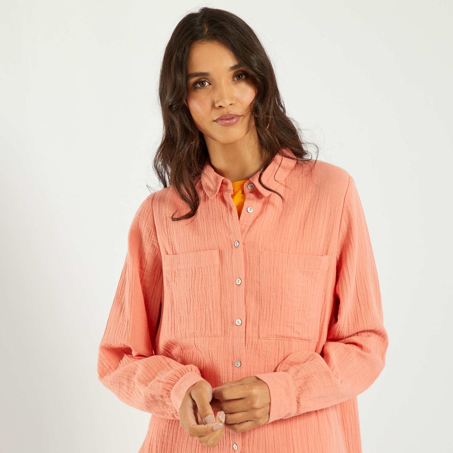 Chemise en gaze de coton Orange