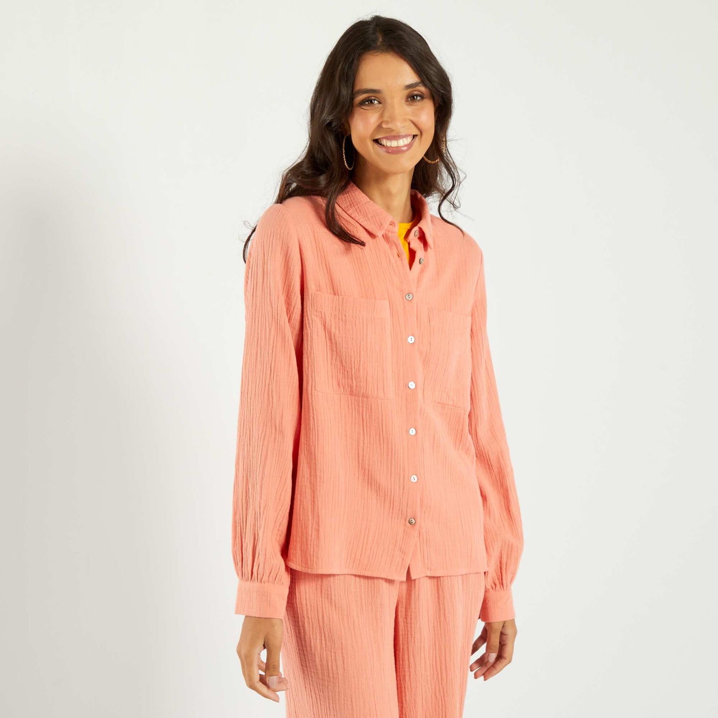 Chemise en gaze de coton Orange