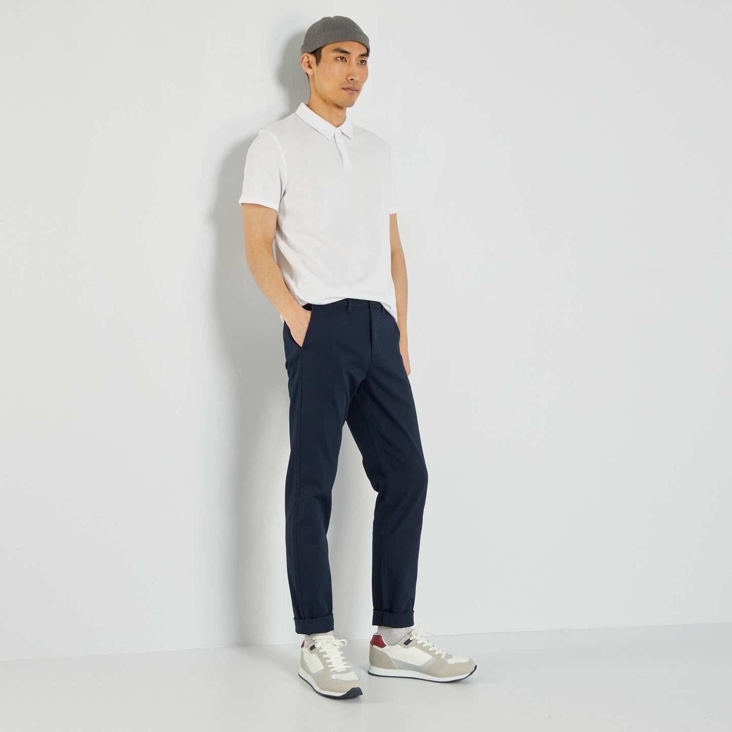 Pantalon chino bleu marine