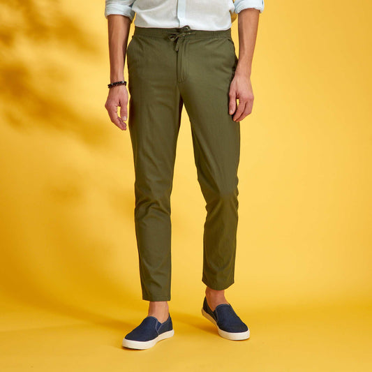 Chino slim taille lastiqu e Kaki