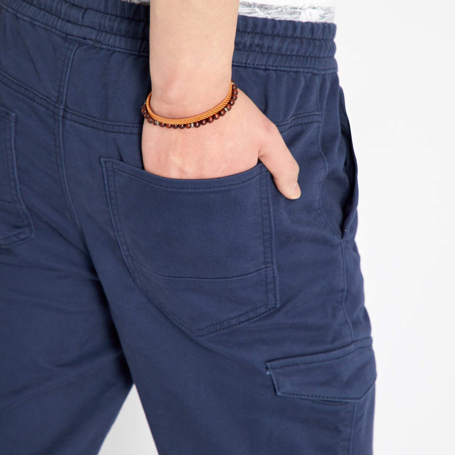 Pantalon slim avec poches rabats Bleu