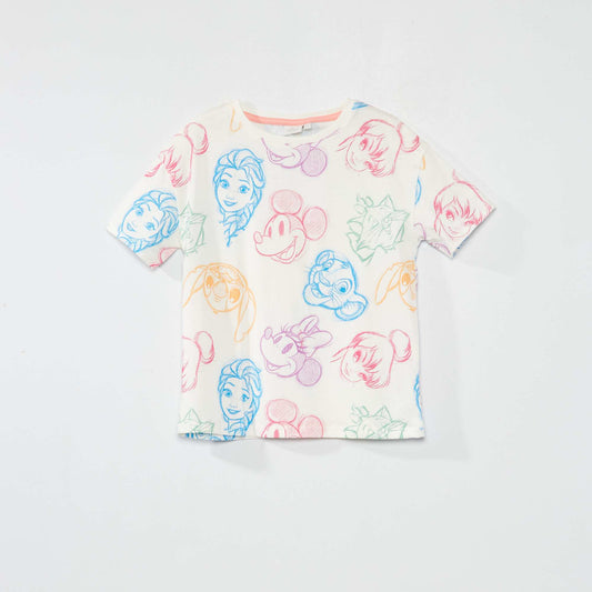 T-shirt 'Disney' col rond Blanc