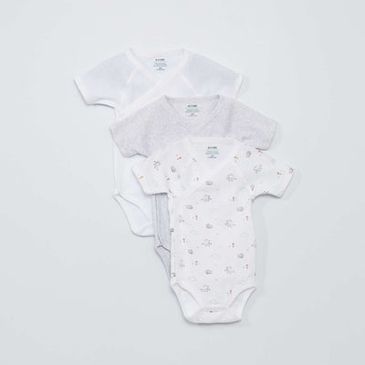 Lot de 3 bodies en coton Blanc