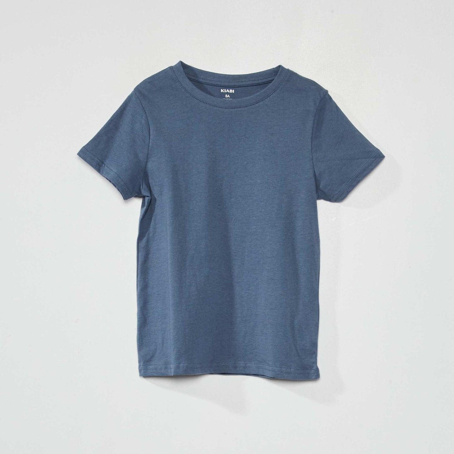 T-shirt en jersey uni Bleu