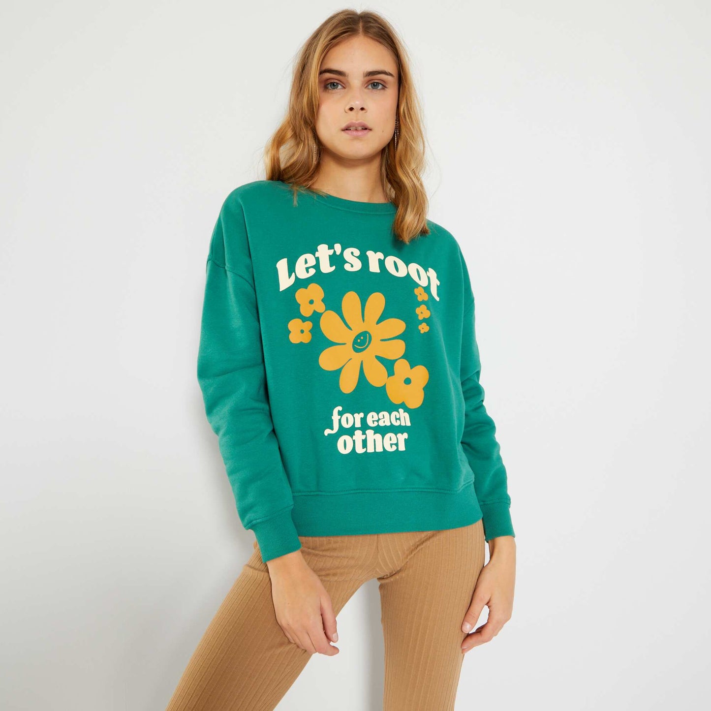 Sweat oversize en molleton Vert