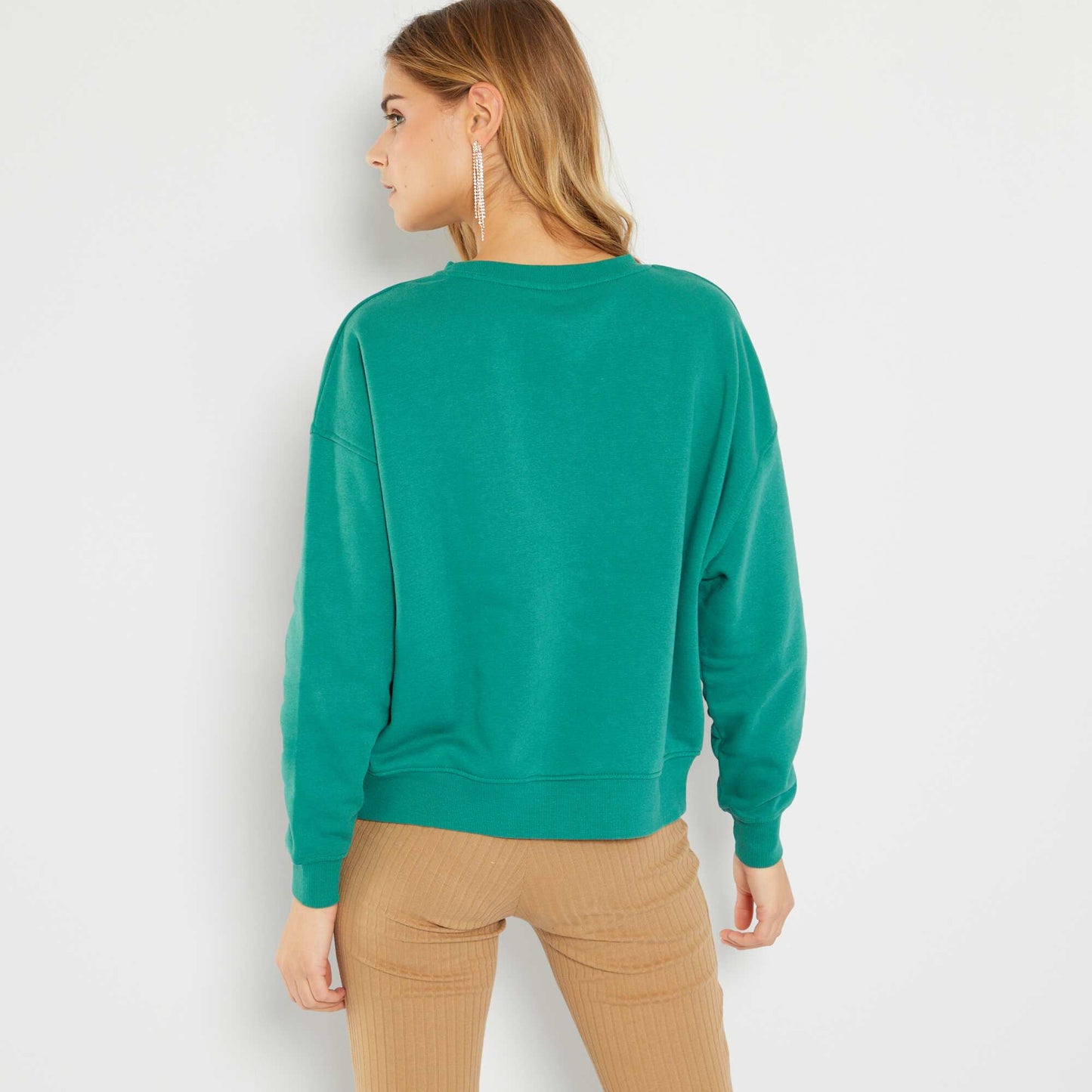 Sweat oversize en molleton Vert