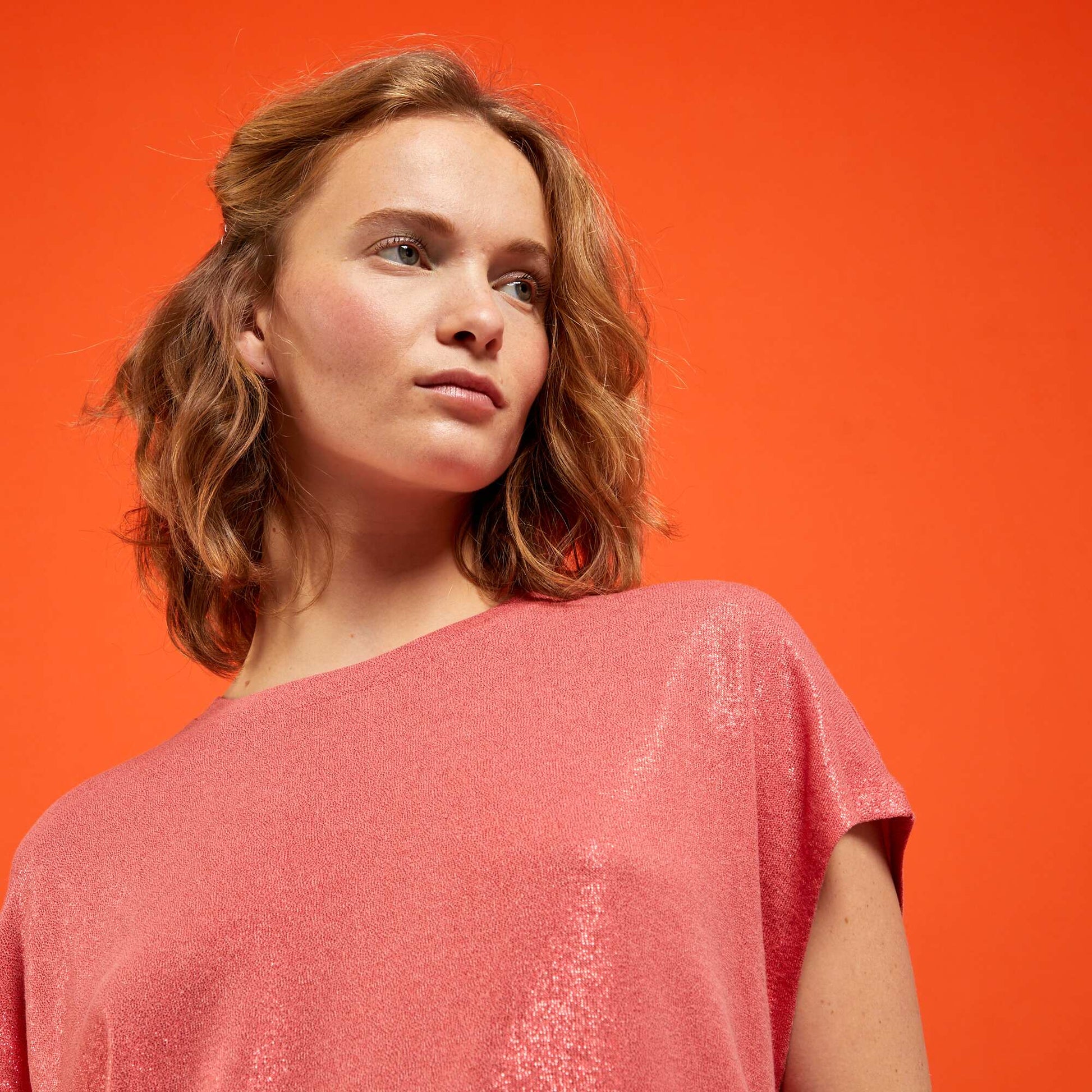 T-shirt brillant rose