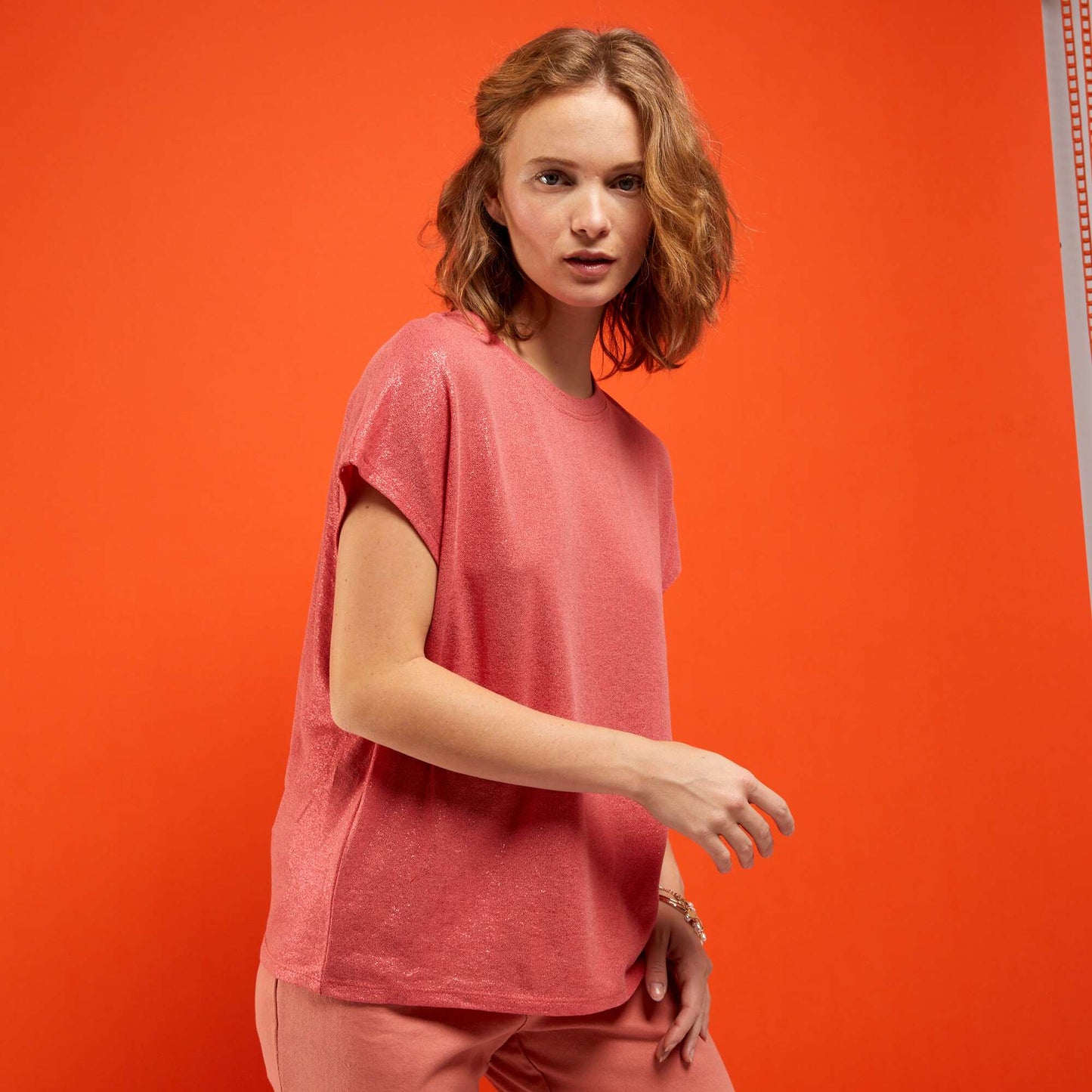 T-shirt brillant rose