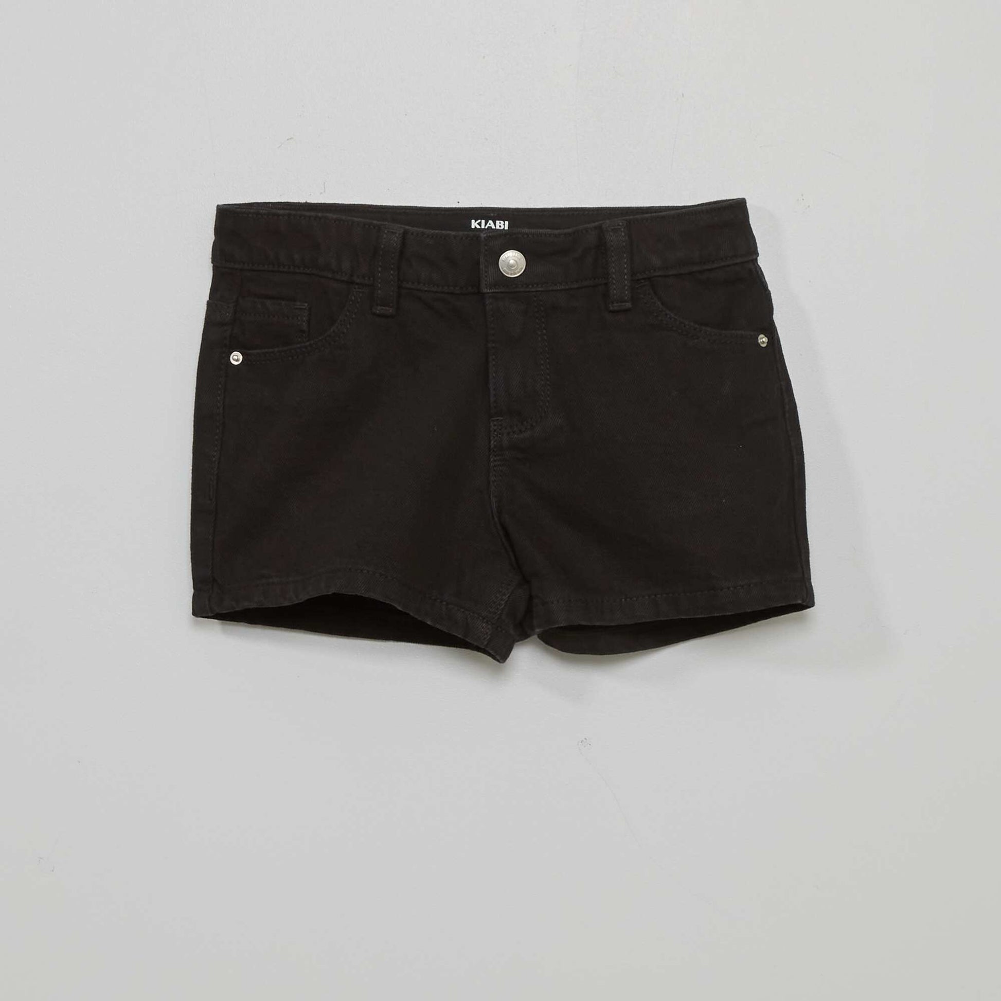Short en jean Noir