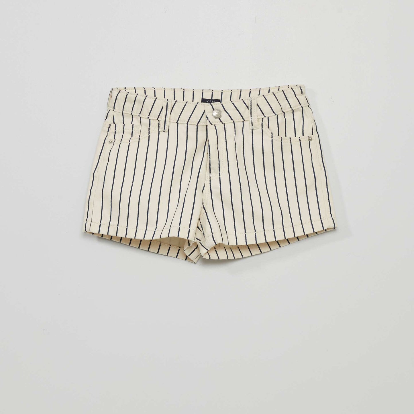 Short en jean motifs Blanc rayures