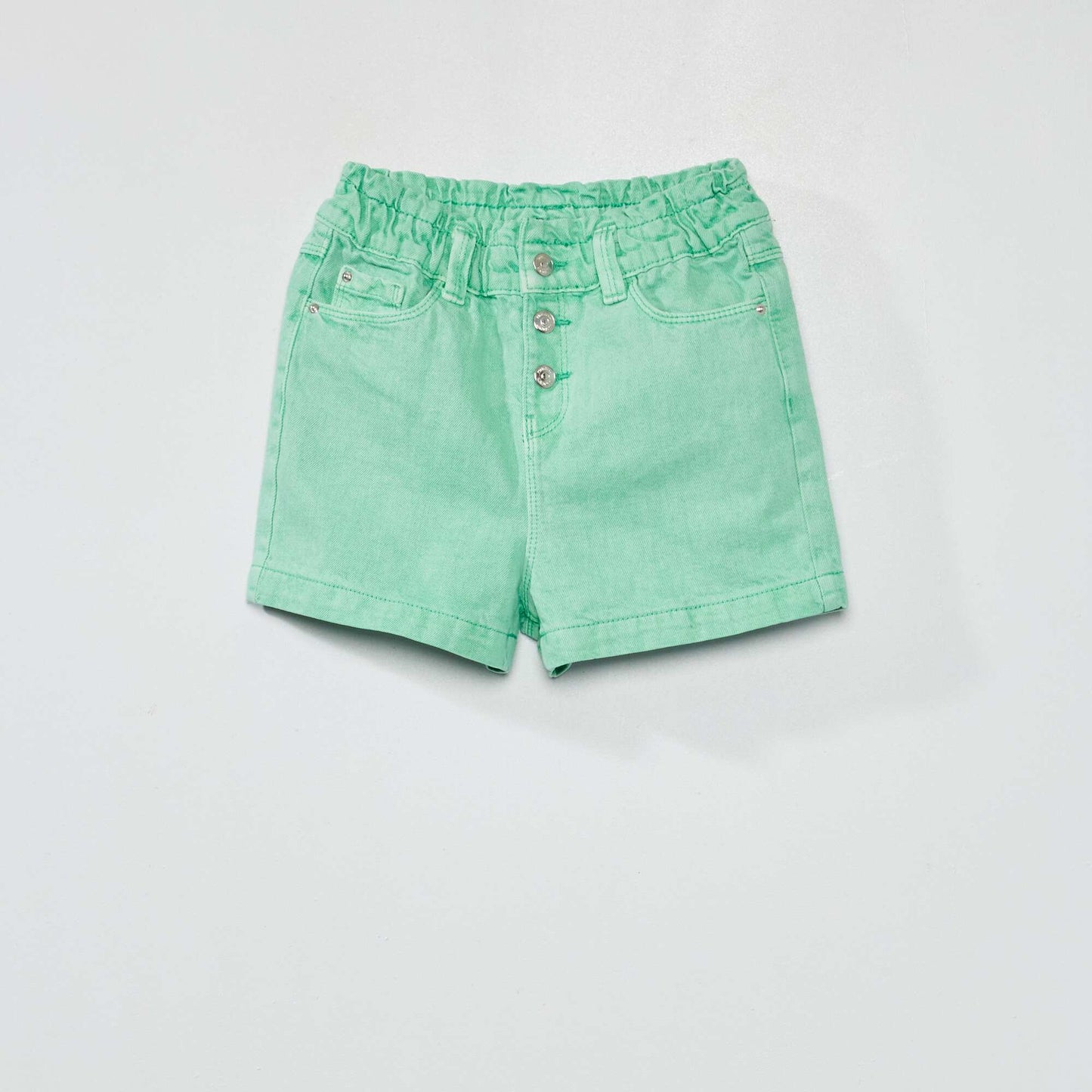 Short en jean paperbag Vert