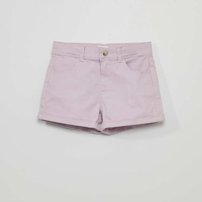 Short en twill mauve clair